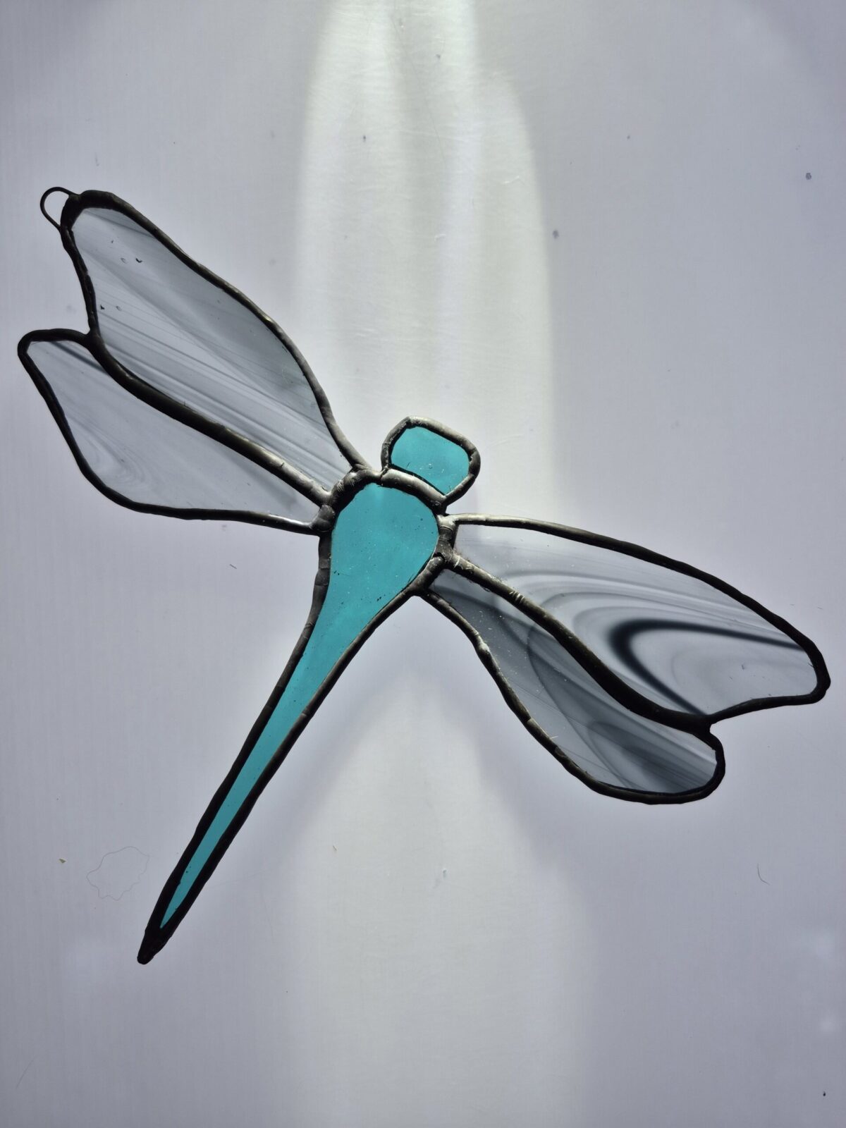 Stained Glass Dragonfly – Teal & Baroque Wings