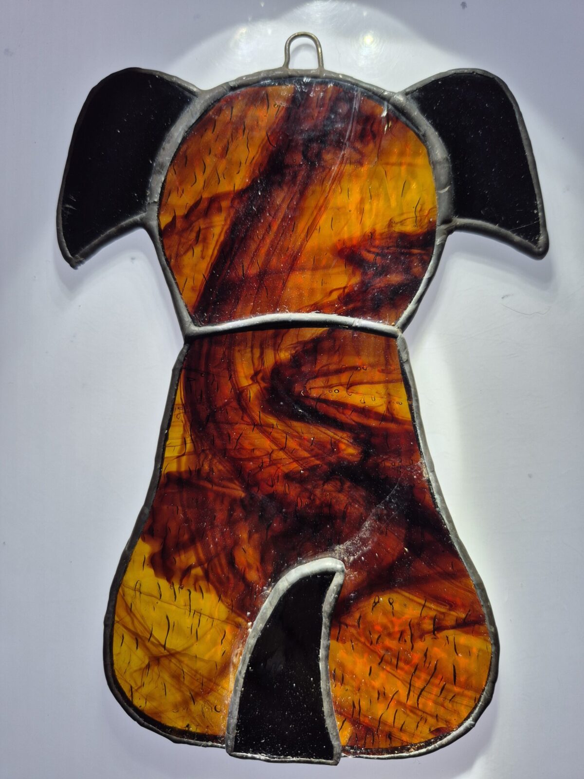 Stained Glass Pup – Brown Swirl, Black Tail/Ears