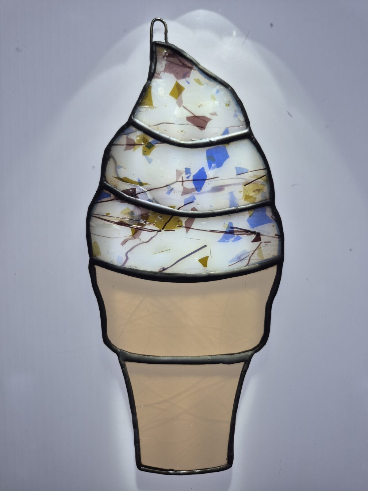 Stained Glass Ice Cream Cone – Chocolate Confetti Sprinkles