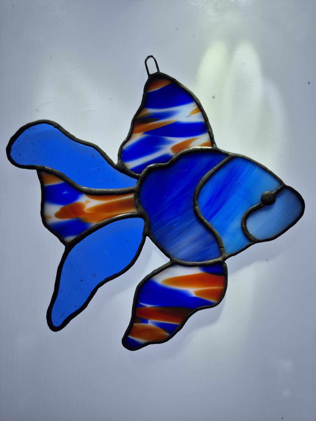 Stained Glass Goldfish  - Shades of Blue & Spirit Fins
