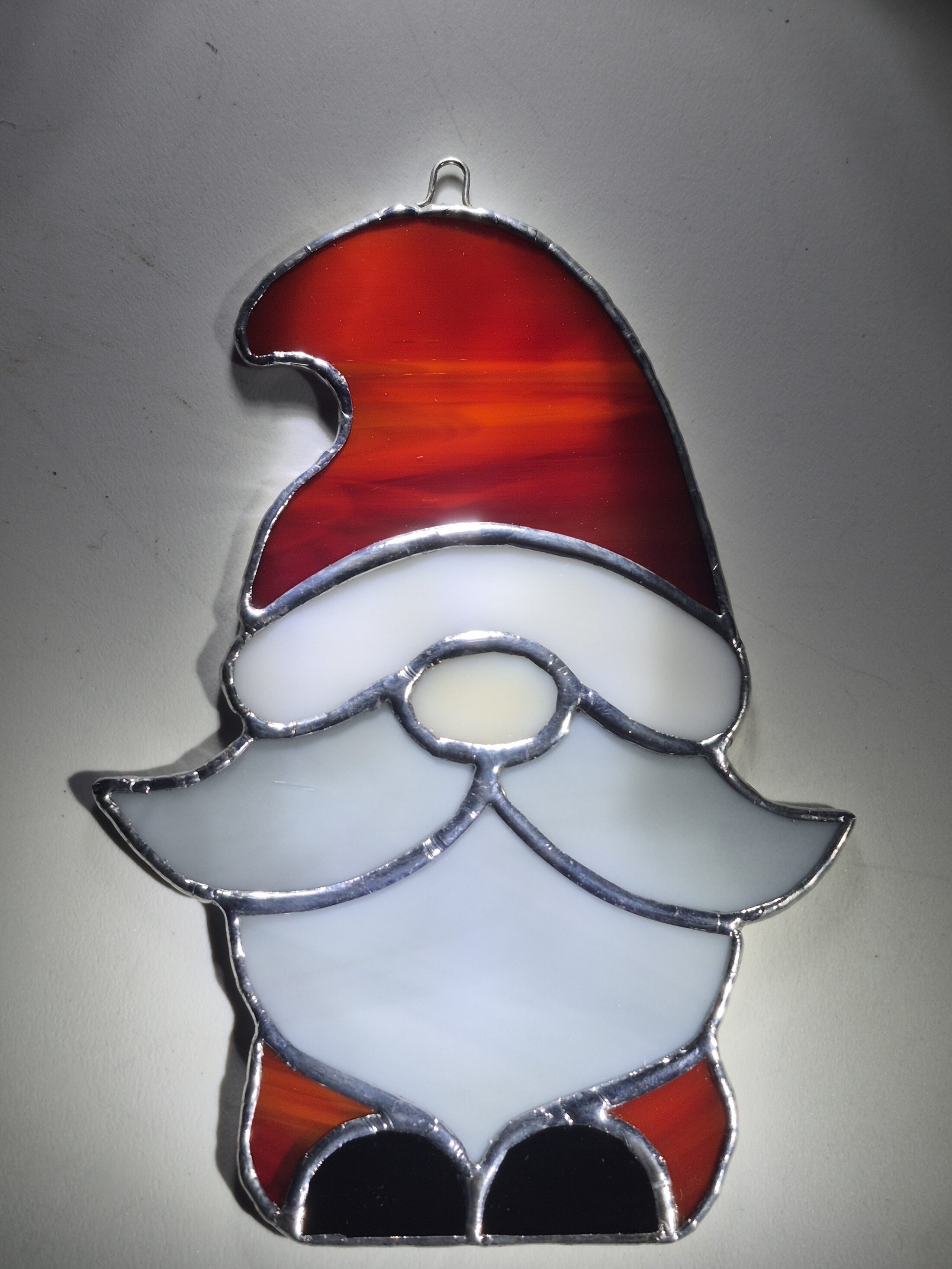 Stained Glass Gnome - Holiday Edition Red/Orange