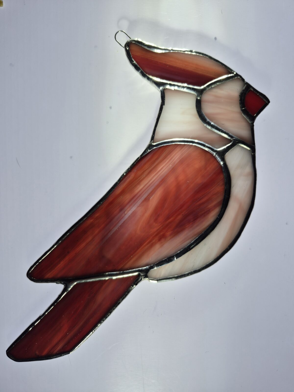 Stained Glass Cardinal - Leucistic Muted Colors