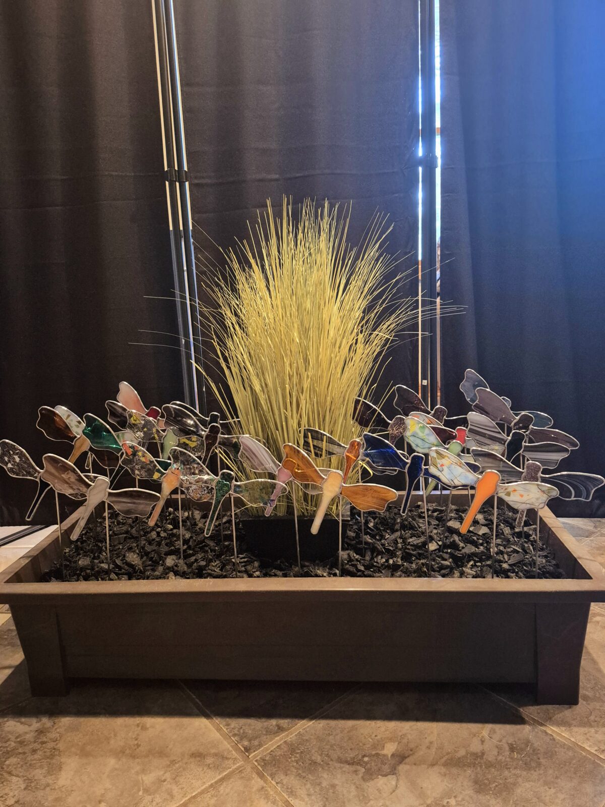 NEW! Stained Glass Dragonfly Plant Stakes - Assorted/Unique Colors & Patterns