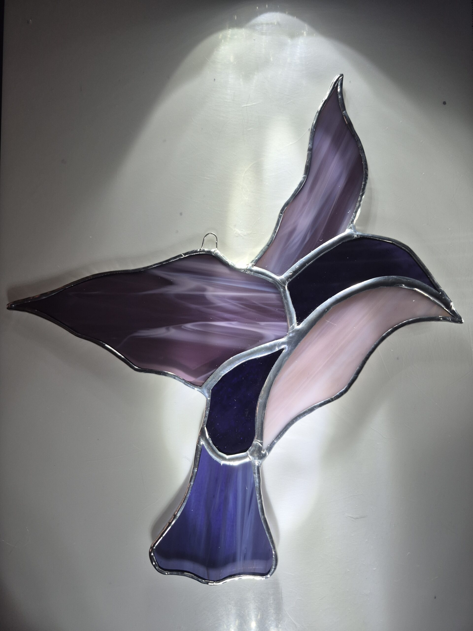 Stained Glass Hummingbird - Muted Purple Hues